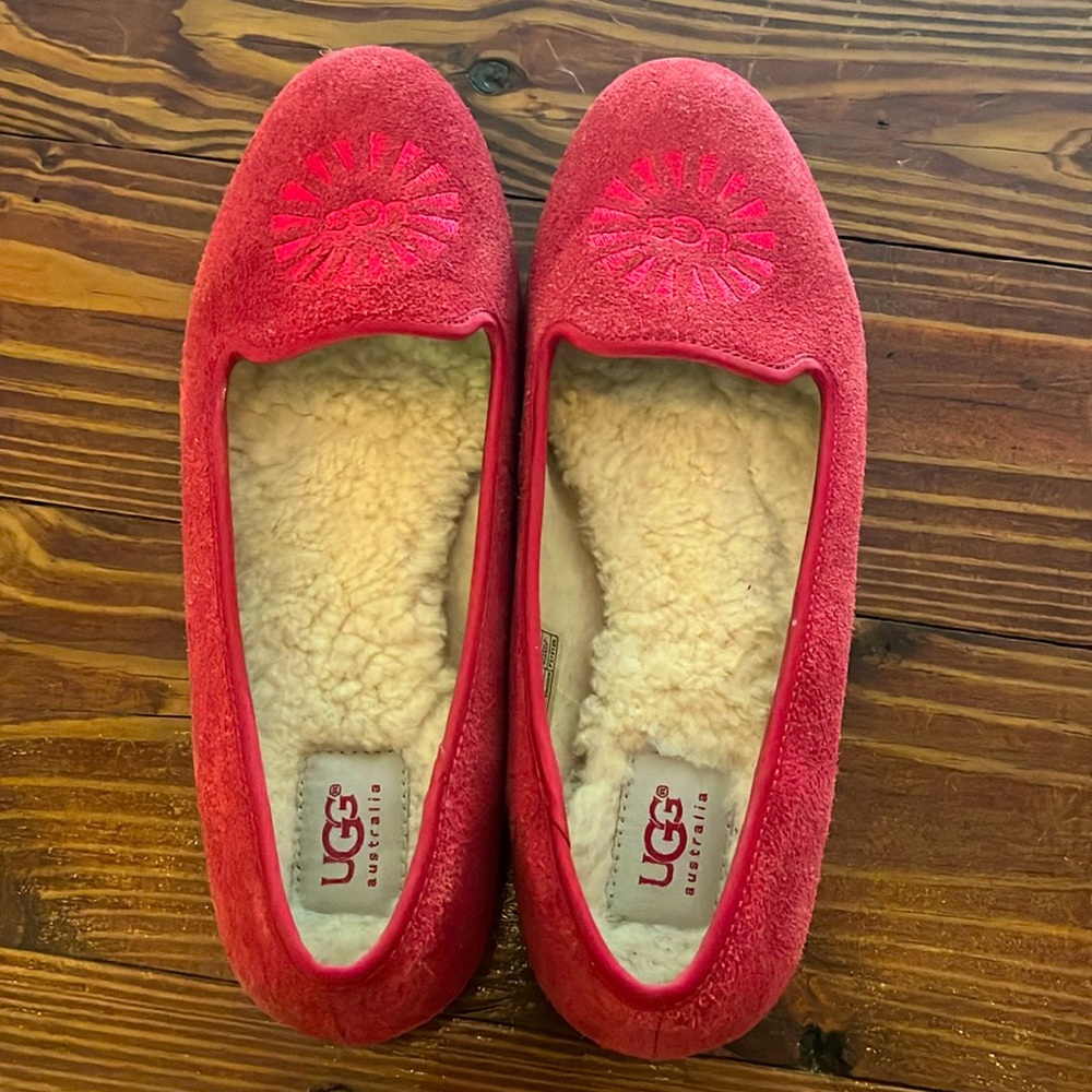 UGG Red Flats with Plush Lining